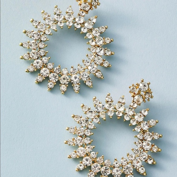 Anthropologie Jewelry - NWT Anthropologie crystal hoop earrings